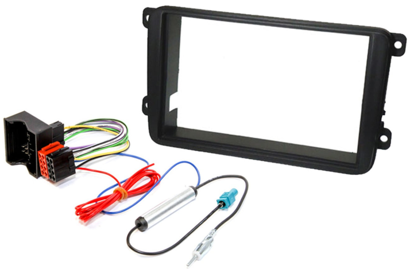 Seat, Skoda, Volkswagen Double DIN car stereo upgrade fitting kit (HARDWIRE IGNITION) FK-714