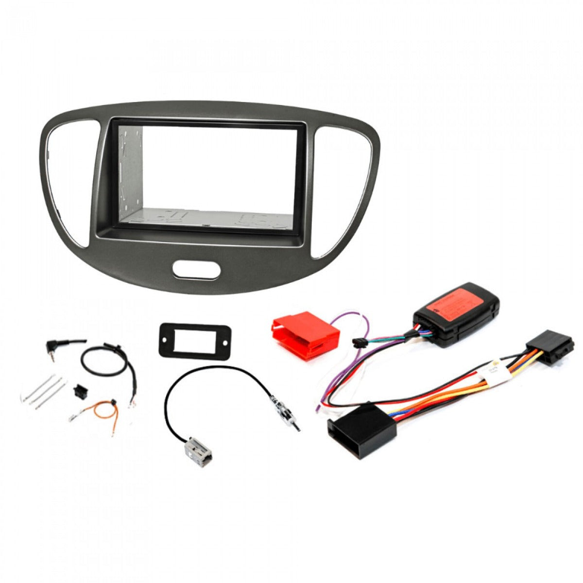 Hyundai i10 (2008-2012) Double DIN car stereo upgrade fitting kit (Silver) FK-878-S