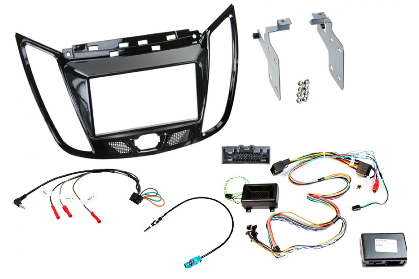 Ford C-Max (2010 Onwards) Kuga (2012 Onwards) Double DIN fitting kit (WITH PARKING SENSOR RETENTION) FK-892-PDC