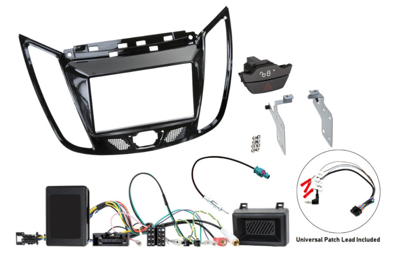 Ford C-Max (2010-2019) Kuga (2013-2019) Double DIN stereo upgrade fitting kit (WITH SWC/PDC/SWITCH) FK-892-SWITCH