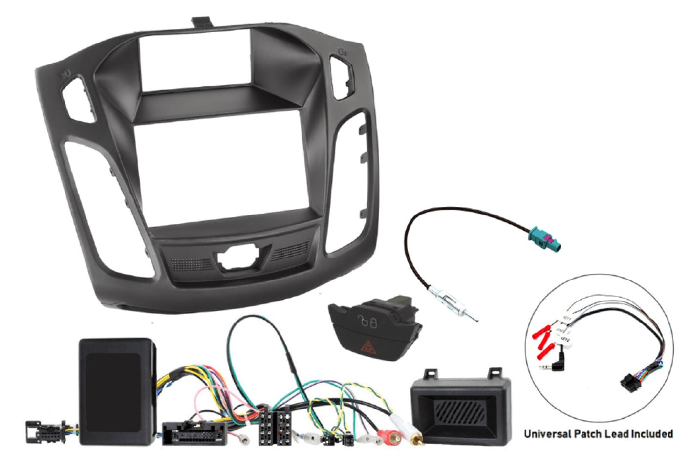 Ford Focus Mk3 C346 (2011-2015) Double DIN stereo upgrade fitting kit (WITH SWC and PDC) FK-893-PDC