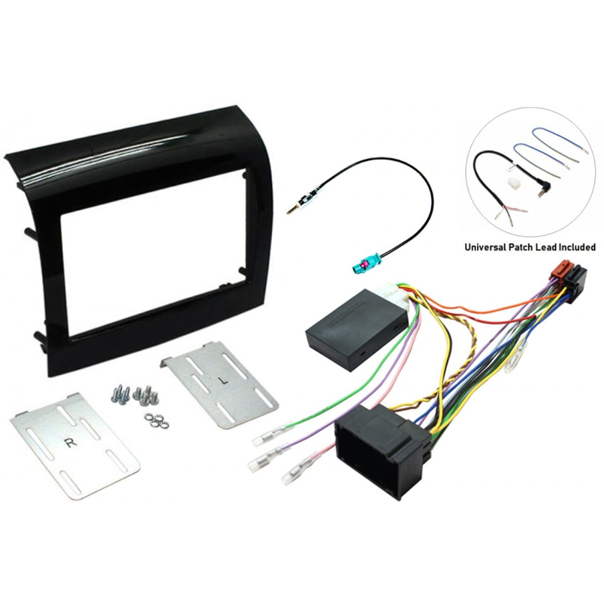 Fiat Ducato, Citroen Relay, Peugeot Boxer Double DIN stereo upgrade fitting kit (GLOSS BLACK) FK-938