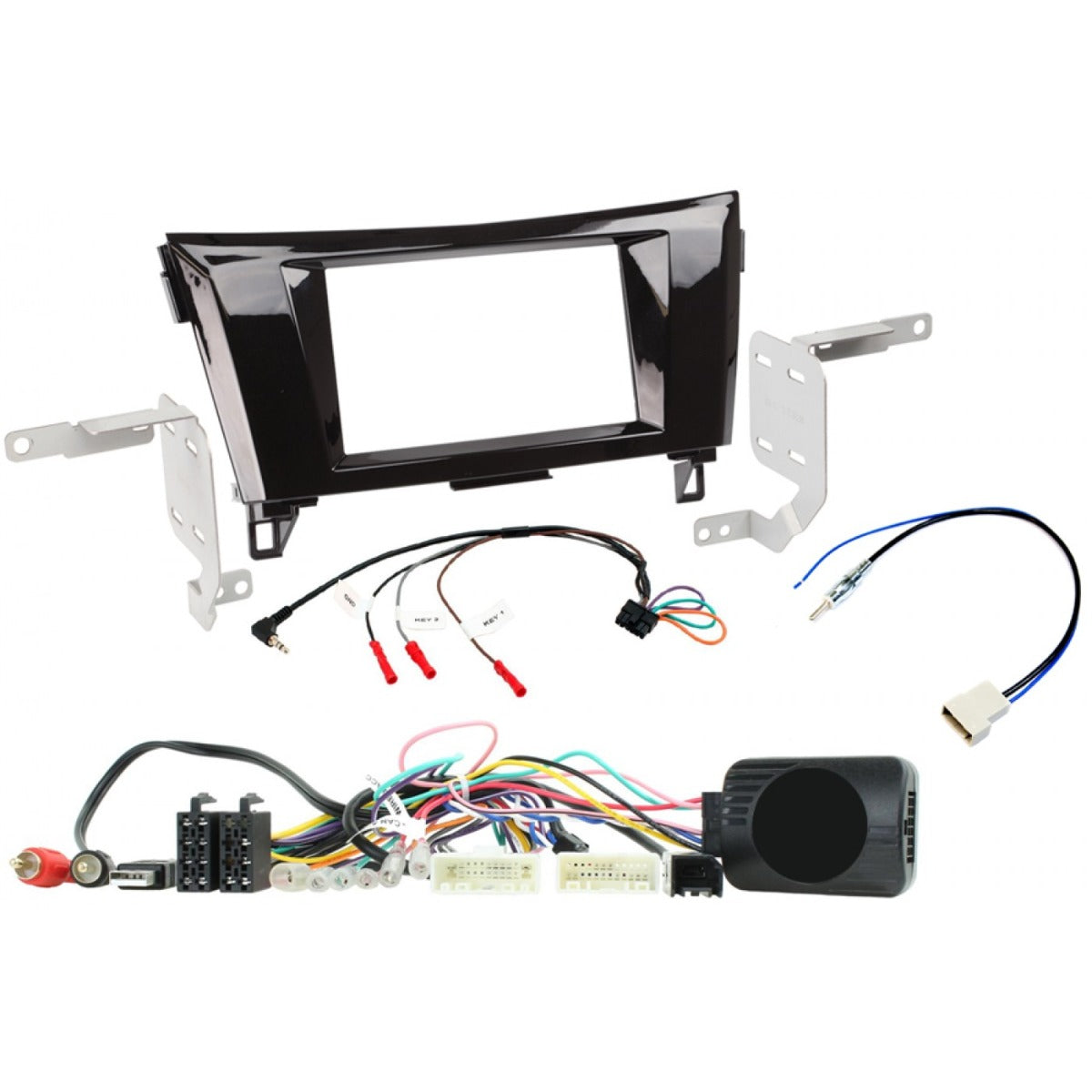 Nissan Qashqai, X-Trail (2014 - 2017) Double DIN car stereo upgrade fitting kit (GLOSS BLACK) FK-943/1