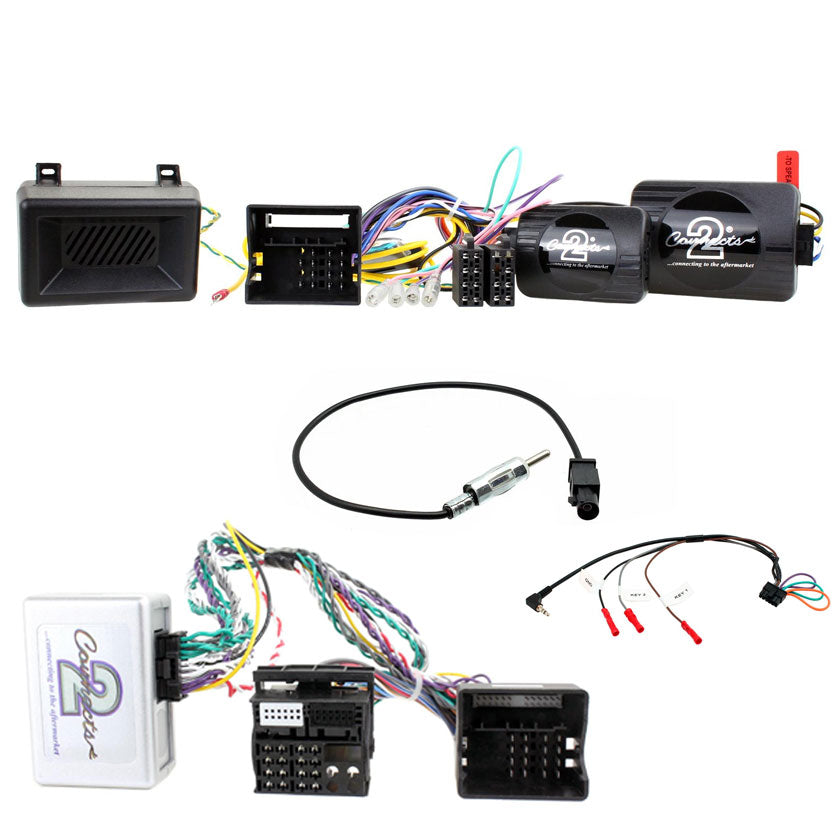 BMW  1 3 5 6 7 Series, Mini, Z4, X1 6 Quadlock to ISO / Antenna / Steering / Parking Sensor / Chime Retention Interface Kit