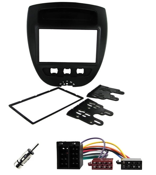 Peugeot 107 2005-2014 Double Din Fascia Steering Antenna Adapter Fitting Kit