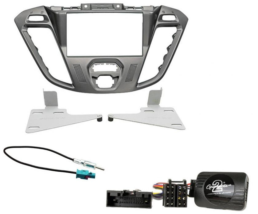 Ford Transit Custom 2012 onwards Phoenix Silver Double Din Car Stereo Fascia Stalk Antenna Kit