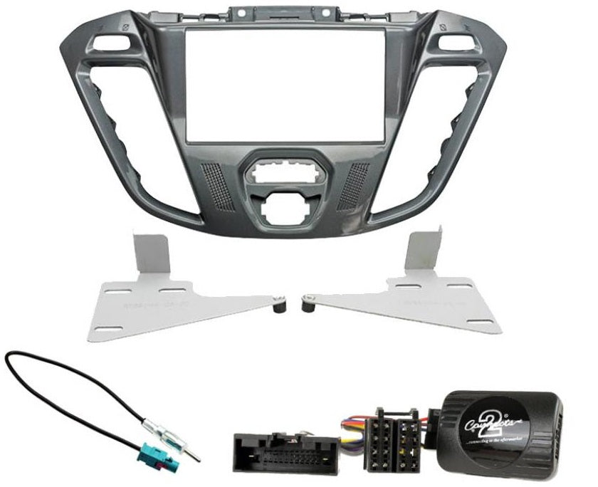 Ford Transit Custom 2012 onwards Nebula Piano Optic Double Din Car Stereo Fascia Stalk Antenna Kit
