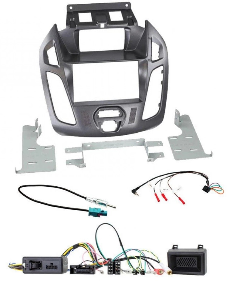 Ford Transit Connect 2013 onwards Blue Grey Double Din Car Stereo Fascia Stalk Antenna Kit
