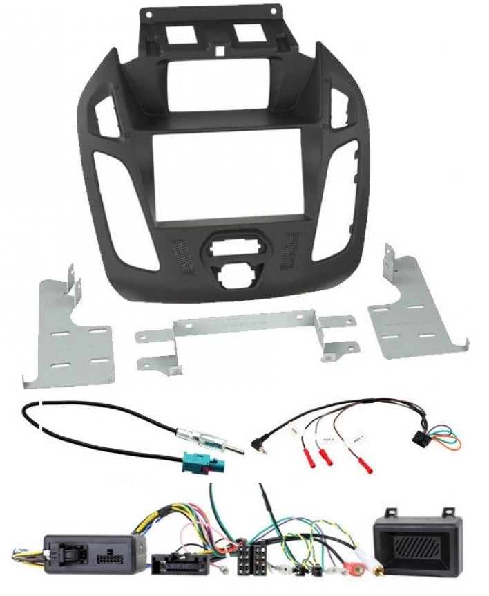 Ford Transit Connect 2013 onwards Black Double Din Car Stereo Fascia Stalk Antenna Kit