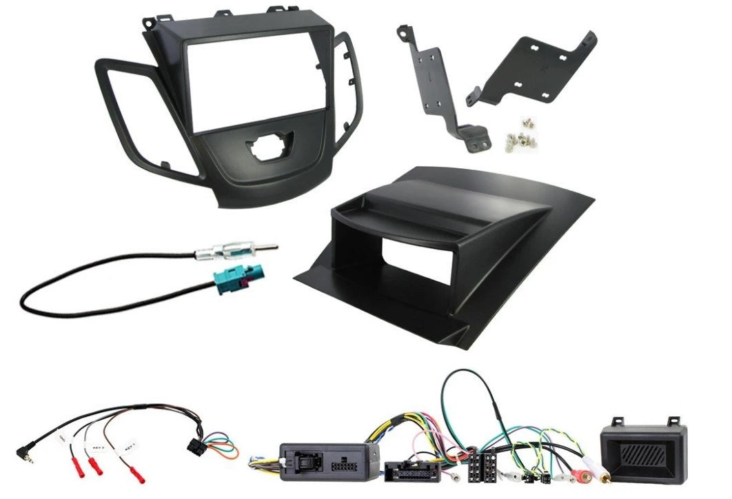 Ford Fiesta 2013-2017 Double Din Steering Wheel Interface Fascia Loom Antenna Kit