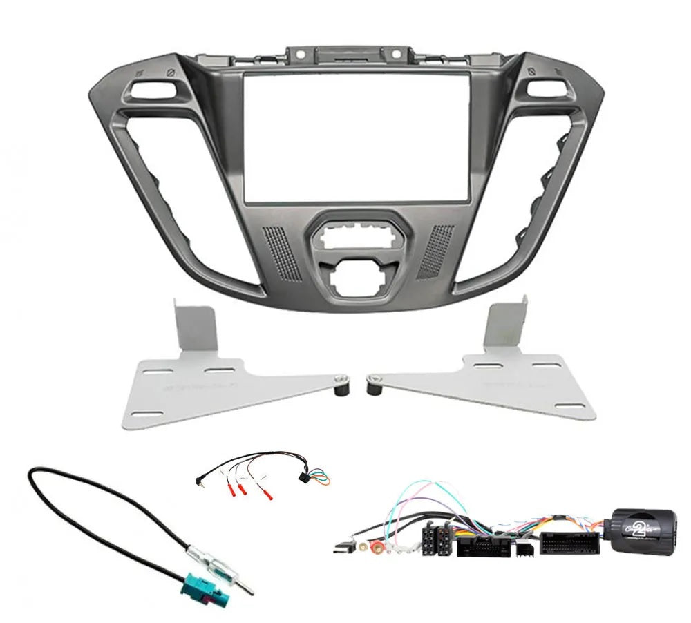 Ford Transit Custom Euro 6 2012-2018 Phoenix Silver with Colour Top Display Double Din Fitting Kit