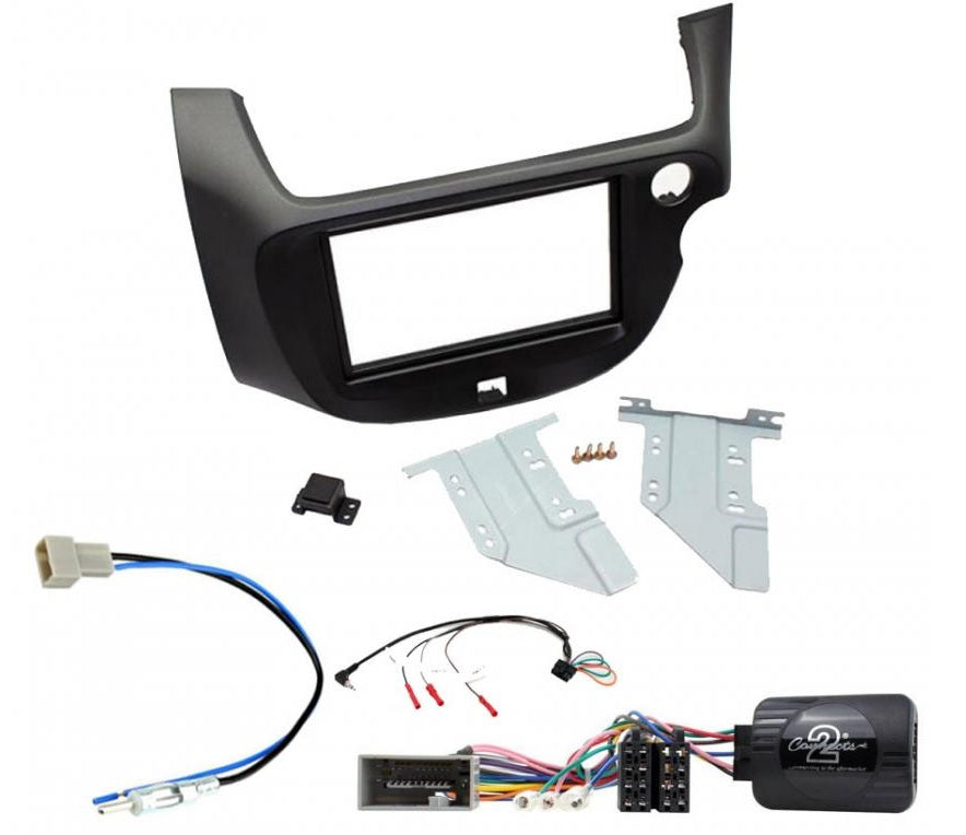 Honda Jazz 2009-2013 Dark Grey Double Din Car Stereo Fascia Fitting & Wiring Kit