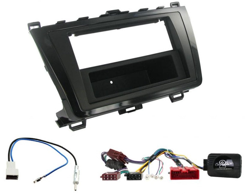 Mazda 6 2011-2013 Single Din Fascia Stereo Steering Antenna Non BOSE Retention Kit