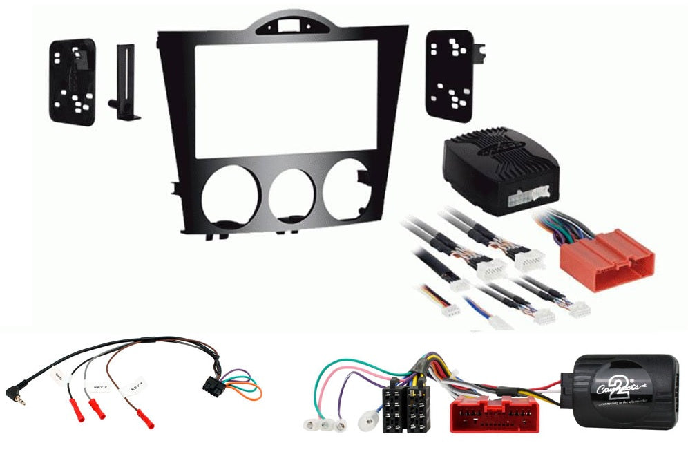 Mazda RX8 2004-2008 Gloss Black Double Din Fascia and Steering Control Fitting Kit
