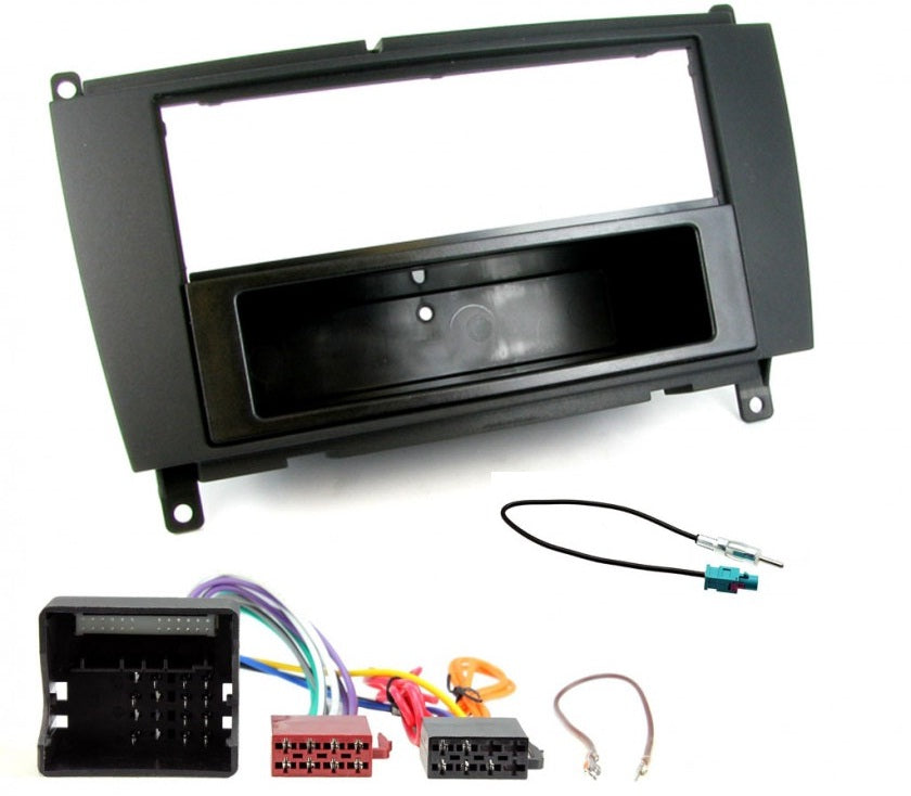 Mercedes CLK W209 2004 - 2009 Car Stereo Black Fascia, Wiring, Aerial Fitting Kit