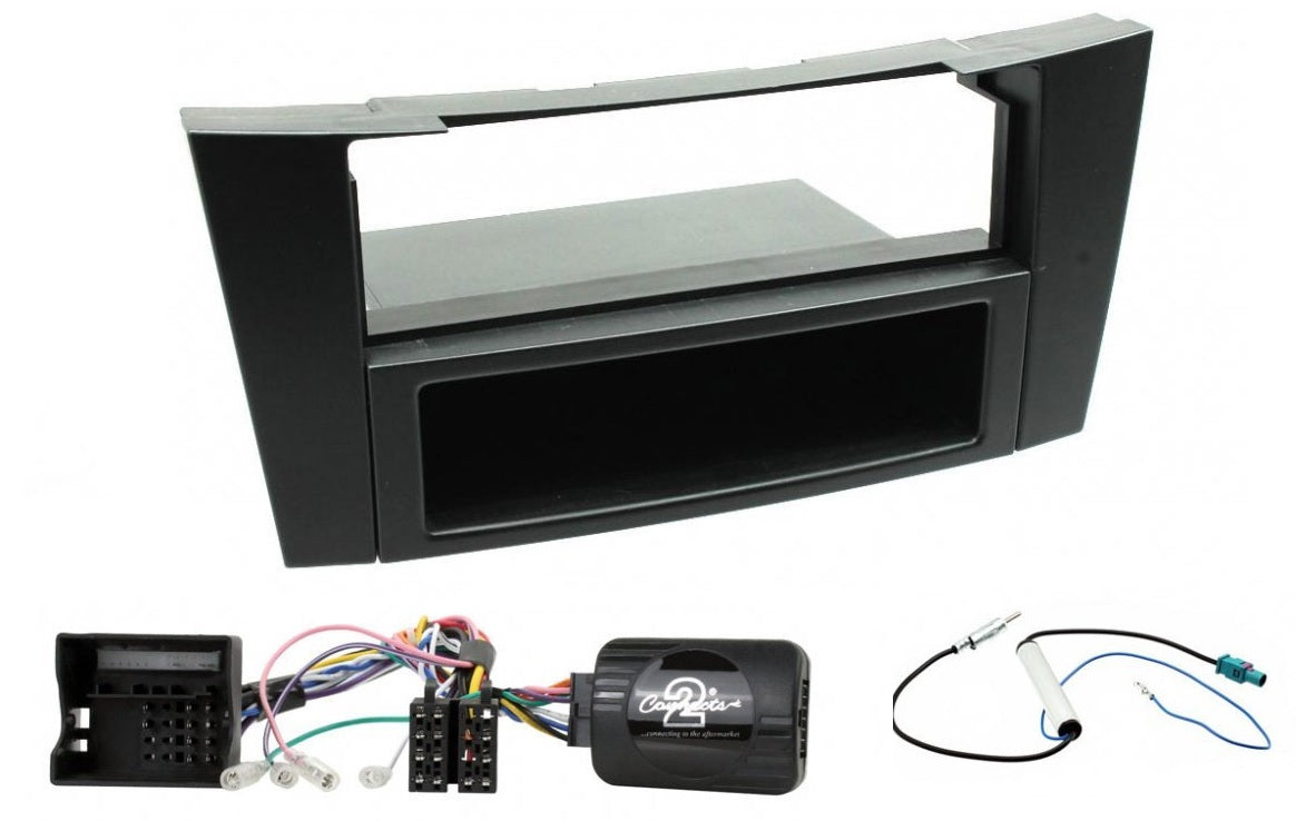 Mercedes E Class  W211 2002 - 2007 Car Stereo Black Fascia, Wiring, Aerial Fitting Kit