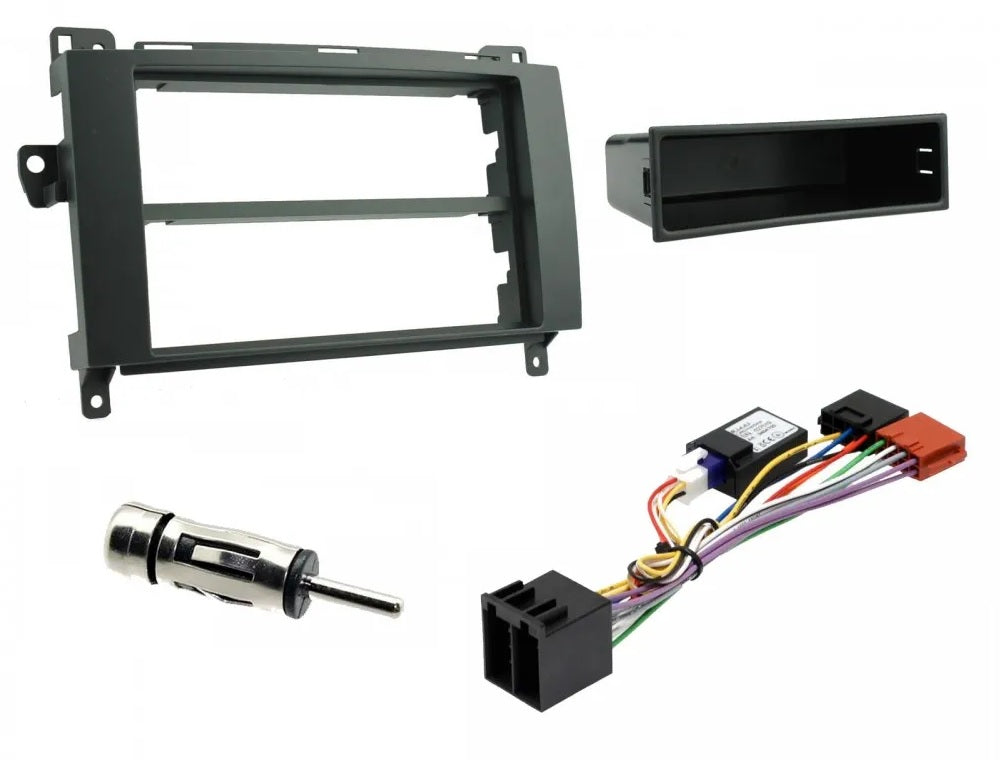 Mercedes Sprinter Double Din Fascia / Antenna / ISO Harness with Ignition Generator Stereo Fitting Kit