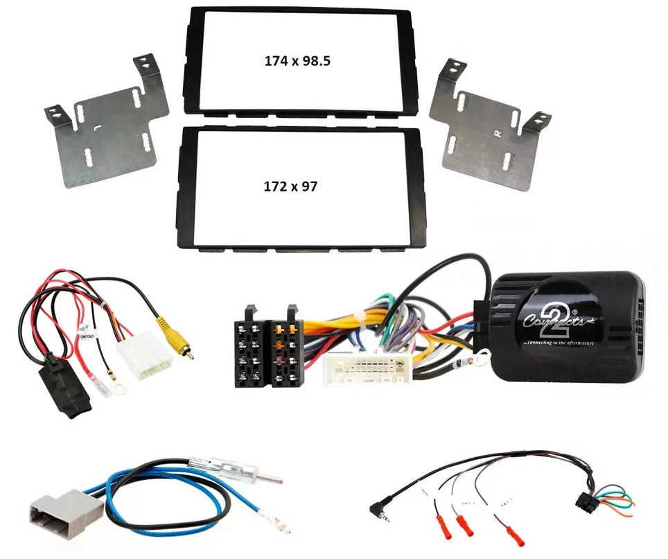 Nissan JUKE 2010 - 2019 Double Din Fitting Kit Fascia, Steering Control Adaptor Reverse Camera Retention Interface