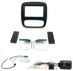 Vauxhall Trafic 2013 - 2015 Silver Piping Edge Double Din Stereo Fascia Steering Antenna Fitting Kit