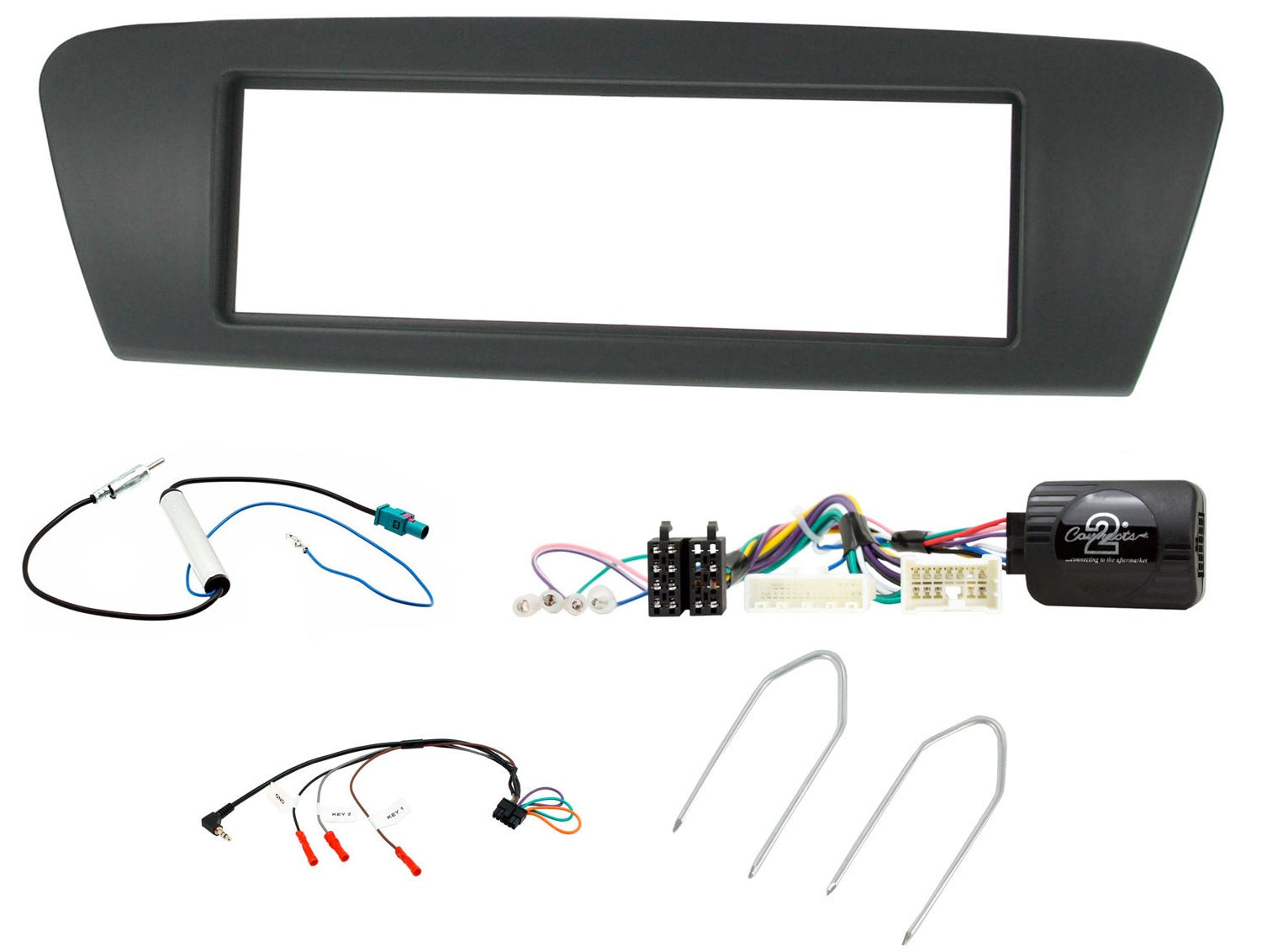 Renault Scenic 2009 - 2016 Single Din Stereo Fascia Steering Antenna Fitting Kit