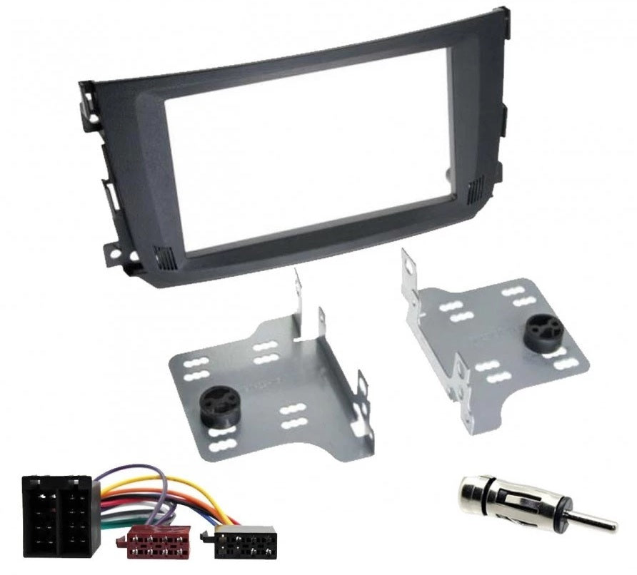 Smart Fortwo 2010-2014 Black Double Din Fascia Panel Fitting Kit
