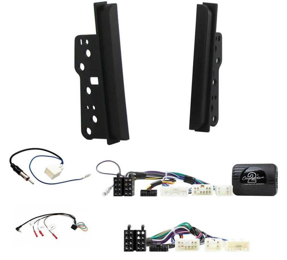 Toyota Avensis 2009 onward T27 Car Stereo Double Din Fascia, Steering Wiring Loom, Antenna Fitting Kit