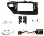 Toyota Hilux 2015-2020 Double Din Fascia, Steering Wiring Loom, Antenna Fitting Kit