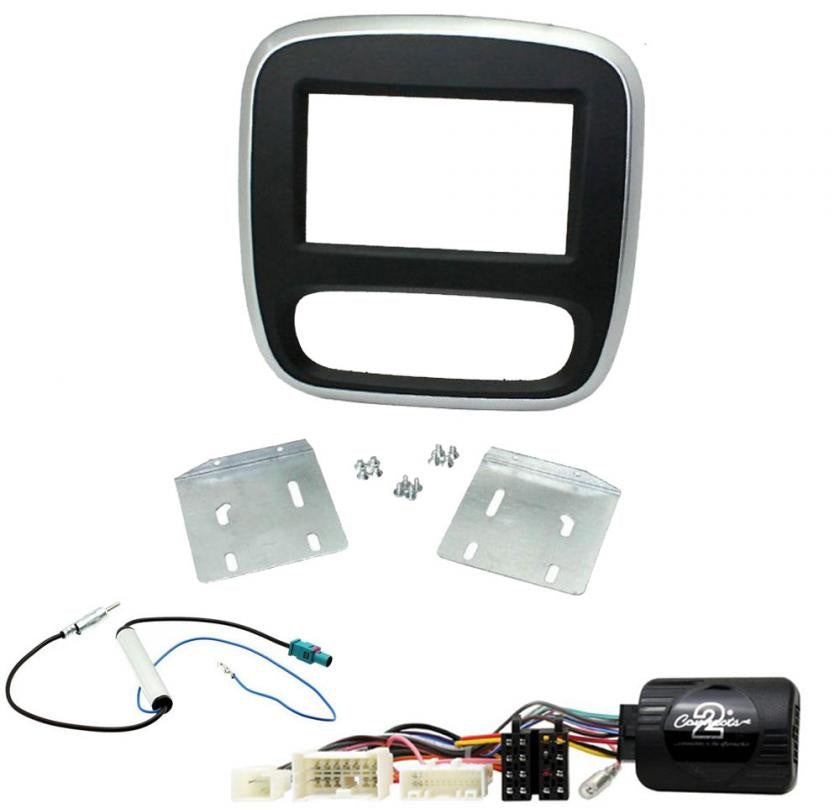 Vauxhall Vivaro 2015-2018 Silver Piping Edge Double Din Car Stereo Fascia Steering Antenna Fitting Kit
