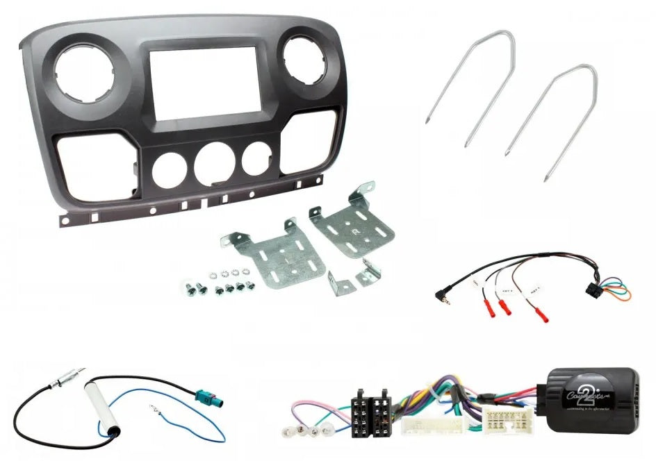 Vauxhall Movano 2010 - 2017 Type 7 Double Din Fascia / Steering / Antenna Fitting Kit