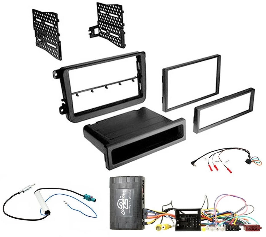 VW Transporter T6 Car Stereo Single/Double Din Fascia with Infodapter Antenna Fitting Kit