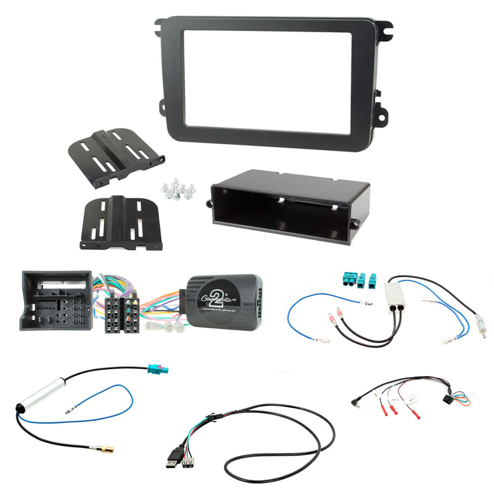 Volkswagen Caddy 2016-2020 Single/Double Din Fascia Steering DAB USB Fitting Kit