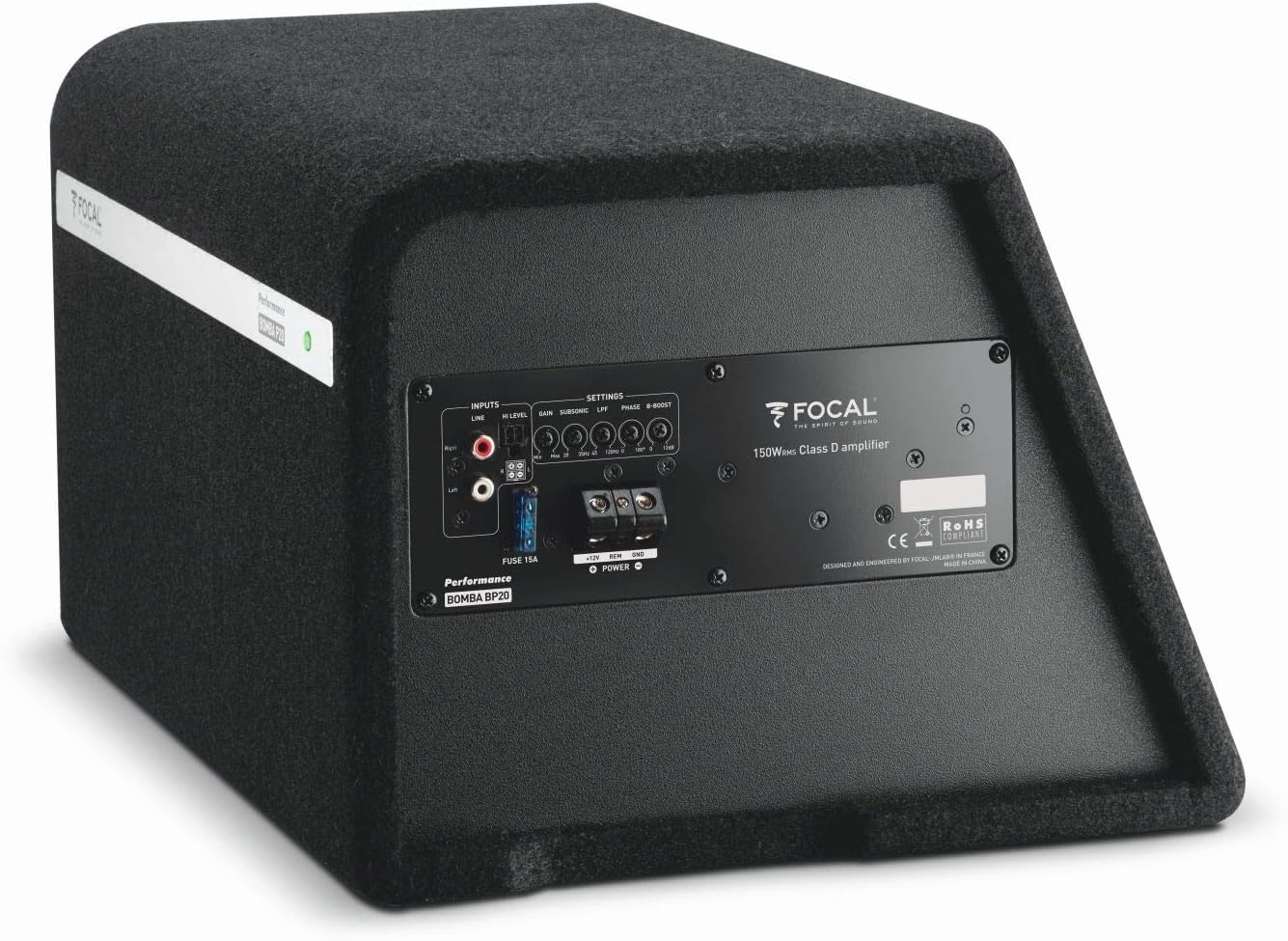 Focal Bomba BP20 8-inch Compact Active Class D Amplified Subwoofer Enclosure w/ 8G KIT