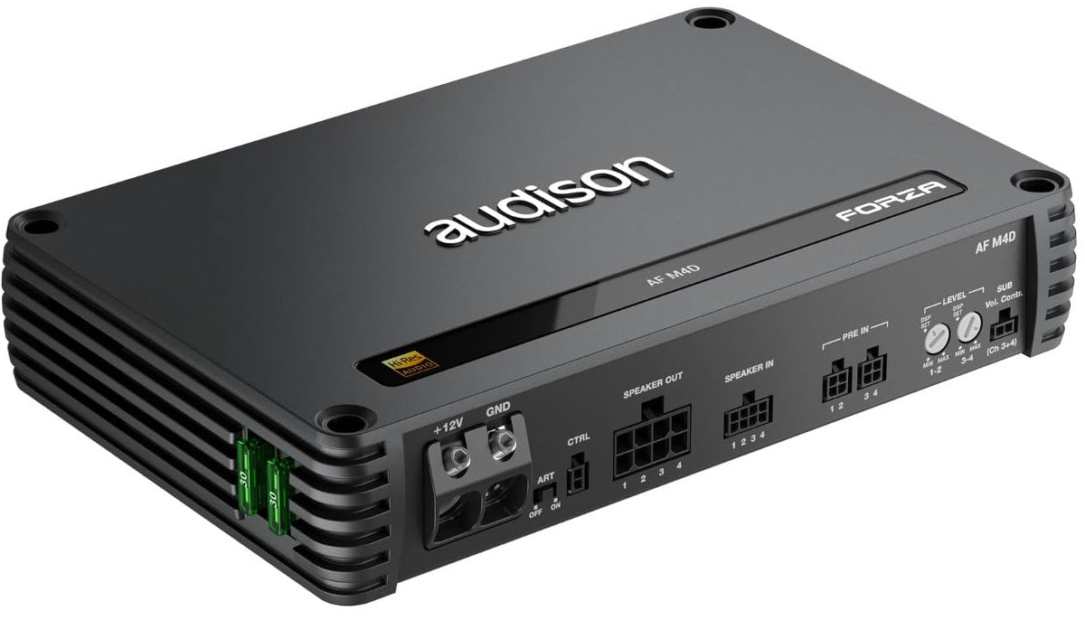 Audison Forza AF M4D Amplifier 4 Channel Bridgeable Class D Amp 1040w RMS