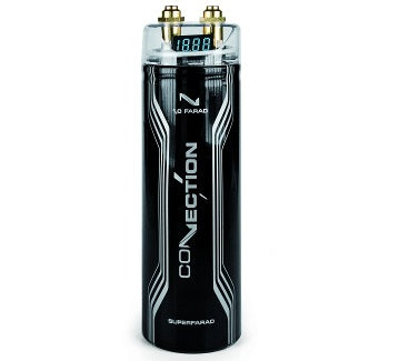 Connection by Audison FSF 1.0DGT First Capacitor 1.0 FARAD With Digital Voltmeter