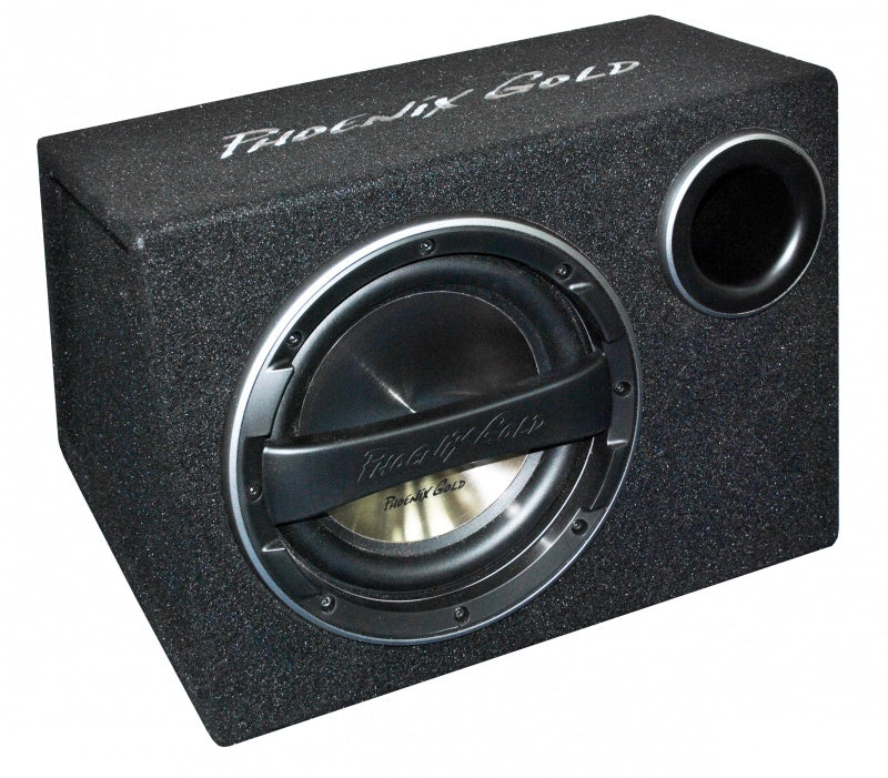 Phoenix Gold Z18AB 8" Active subwoofer bass-box with built in amp incl. cable kit & remote control