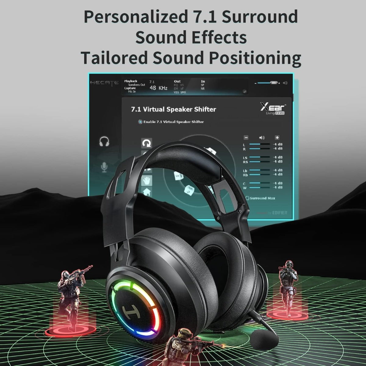 EDIFIER G35 7.1 Surround Sound USB Gaming Headset - Black