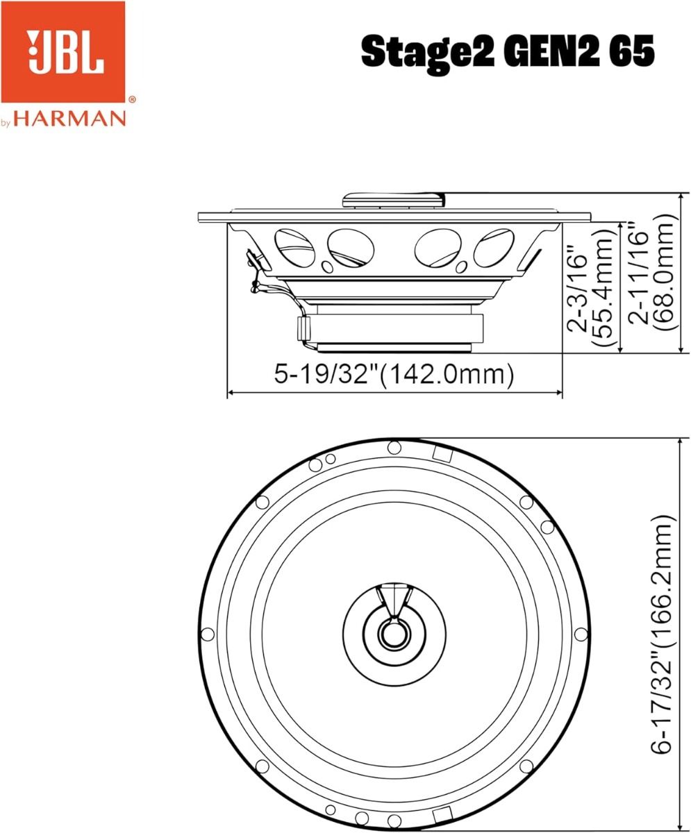 JBL Stage2 GEN2 65C - 6.5" (165MM) 2-Way Component Speakers