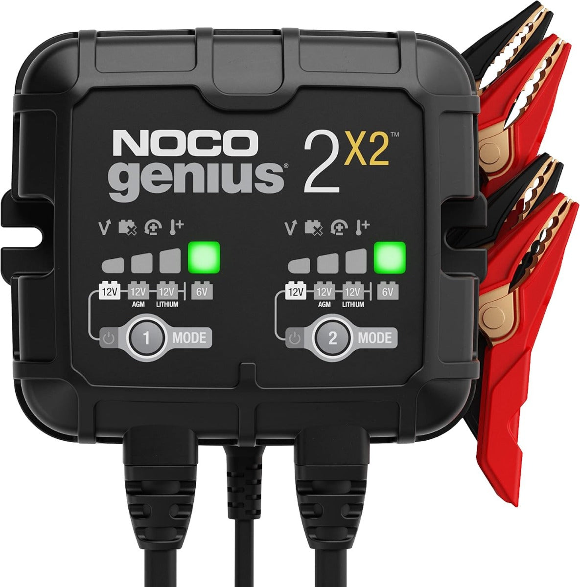 NOCO GENIUS2X2 Battery Maintainer + Battery Desulfator 2-Bank 4-Amp Smart Battery Charger