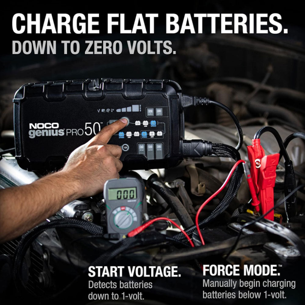 NOCO GENIUSPRO50 Battery Maintainer + Battery Desulfator 50A Smart Trickle Battery Charger 6V / 12V / 24V