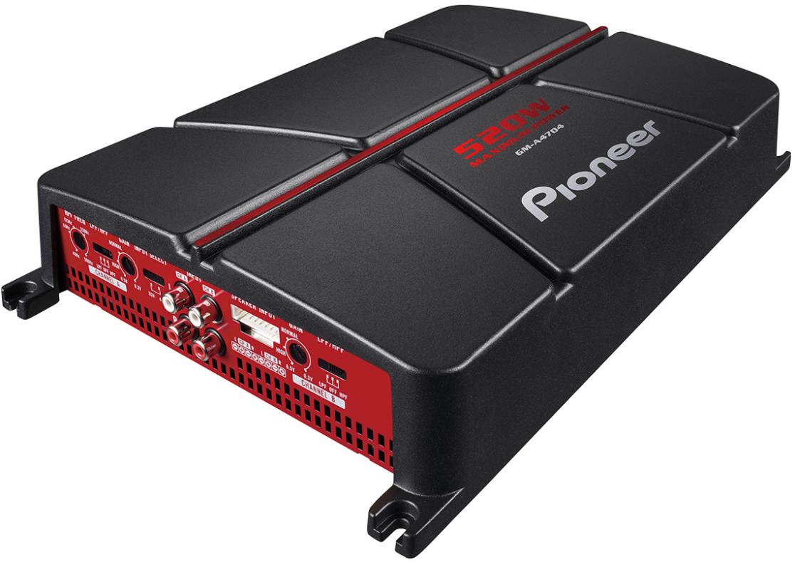 Pioneer GM-A4704 Powerful 4-Channel 40 watts RMS x 4 Bridgeable 520 Max Watt Car Audio Amplifier