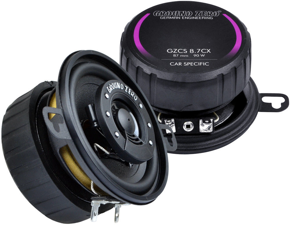 Ground Zero GZCS 8.7CX 3.5 Inch 87mm 90 Watts 2 Way Coaxial Car Door Dash Speakers