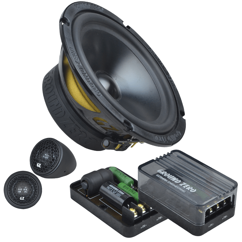 Ground Zero Radioactive GZRC165.2SQ-IV 6.5" 190W 2 Way Component Car Speakers