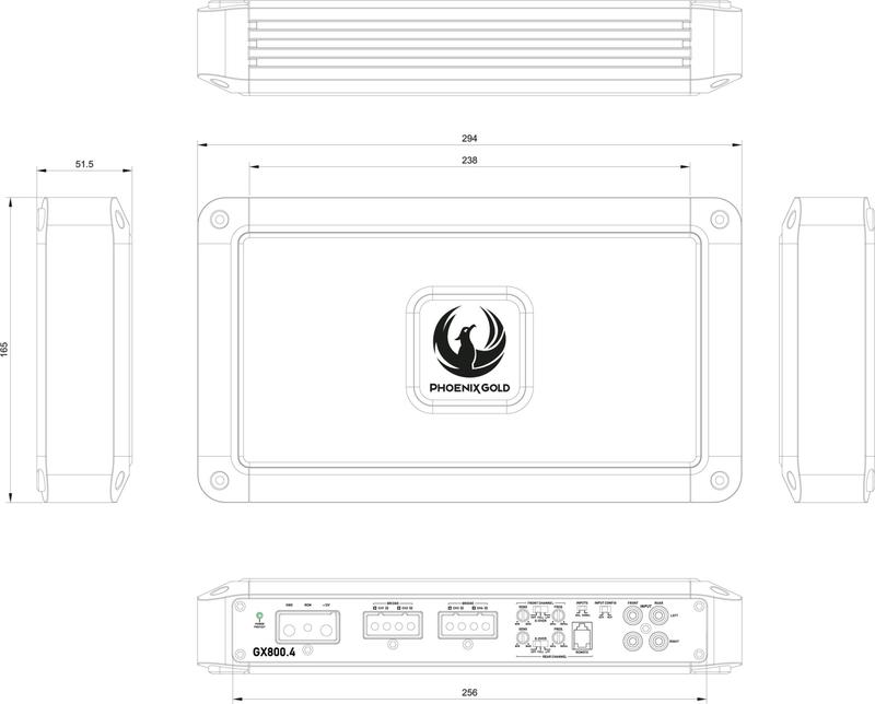 Phoenix Gold GX800.4 GX Series Class D 4 Channel Amplifier 800w watts