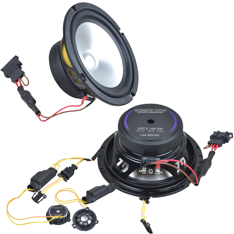Ground Zero GZCS165VW 6.5" 2-way 3-Ohm Component Door Car Speakers for Seat Leon Mk2 190W