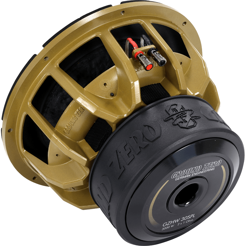 Ground Zero GZHW 38SPL GOLD 15" Inch 38cm Dual 1-Ohm Gold SPL 3500 Watts Car Sub Subwoofer