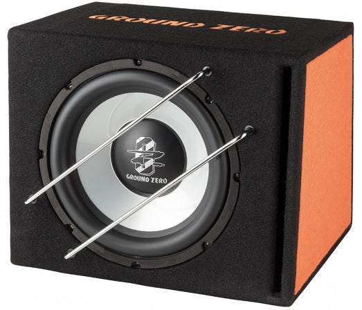 Ground Zero GZIB 300BR-ACT Single 12" Sub & Bass Box Enclosure with Built-in Amp