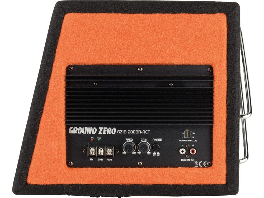 Ground Zero GZIB 300BR-ACT Single 12" Sub & Bass Box Enclosure with Built-in Amp