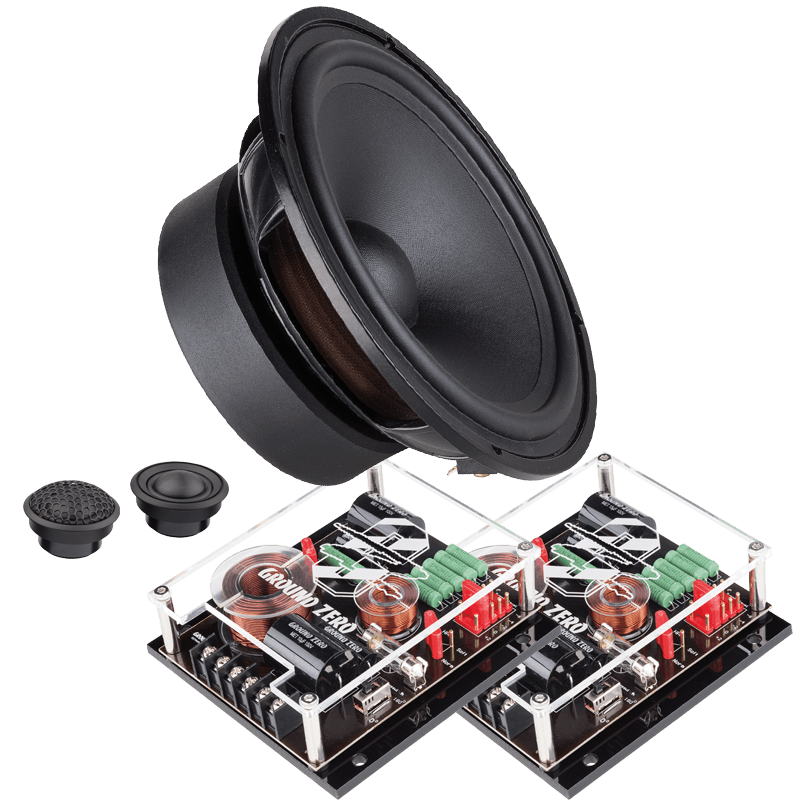 Ground Zero GZNC1650SQ 6.5" Inch 16.5cm 250 Watts 4-Ohm 2-Way Component Car Speaker Set