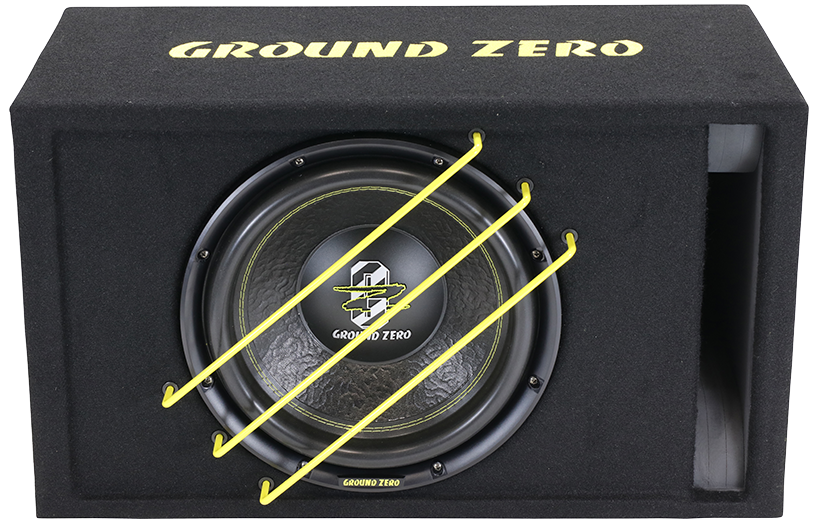Ground Zero RADIOACTIVE GZRB30SPL 12 Inch 30 cm 1000 Watts Dual 2 Ohm Passive Car Sub Subwoofer Bass Enclosure