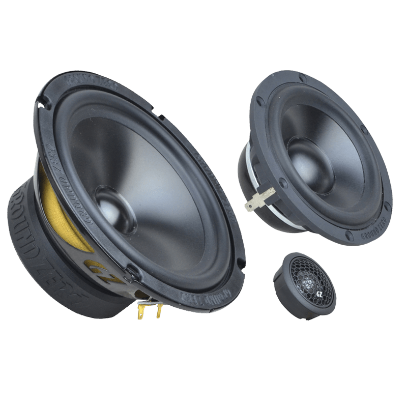 Ground Zero GZRC165.3SQ 6.5" Inch 16.5cm 350 Watts 4-Ohm 3-Way Component Car Speaker Set